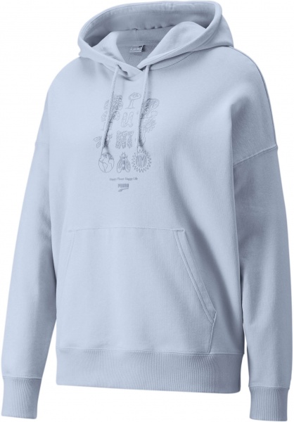 Джемпер Puma Downtown Relaxed Graphic Hoodie TR 53358321 р. L голубой