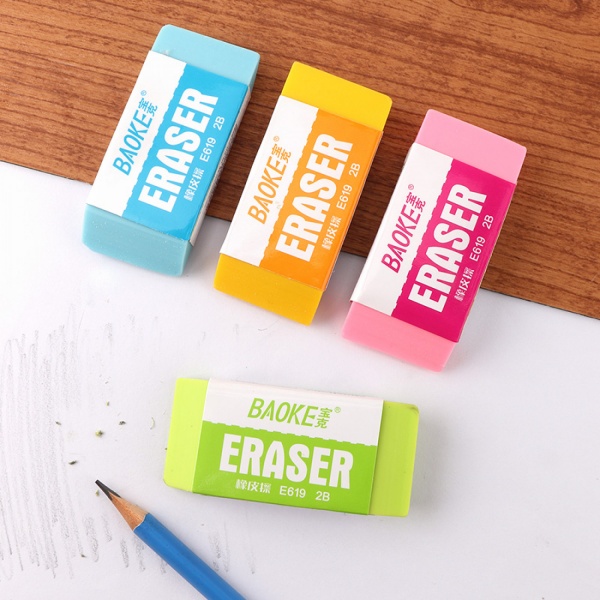 Ластик 73х32х11 мм TPR в ассортименте 2B E619 Baoke