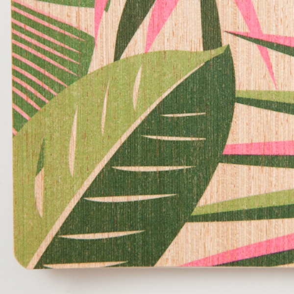 Блокнот эко из модифицированной древесины Листья А5 в точку на пружине KIRI Sketch