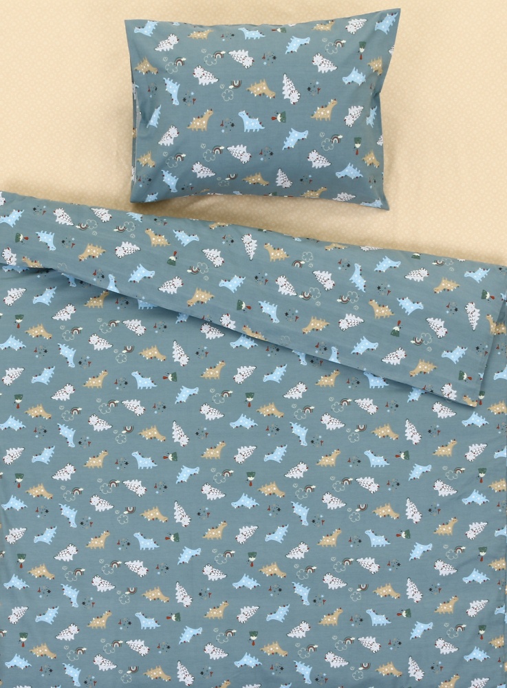 Комплект постільної білизни Luna Kids HAPPY DINO бежевий/різнокольоровий