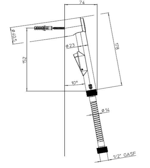 Лійка для біде Bossini Macan 5л/хв. хром WMI002A00030004 