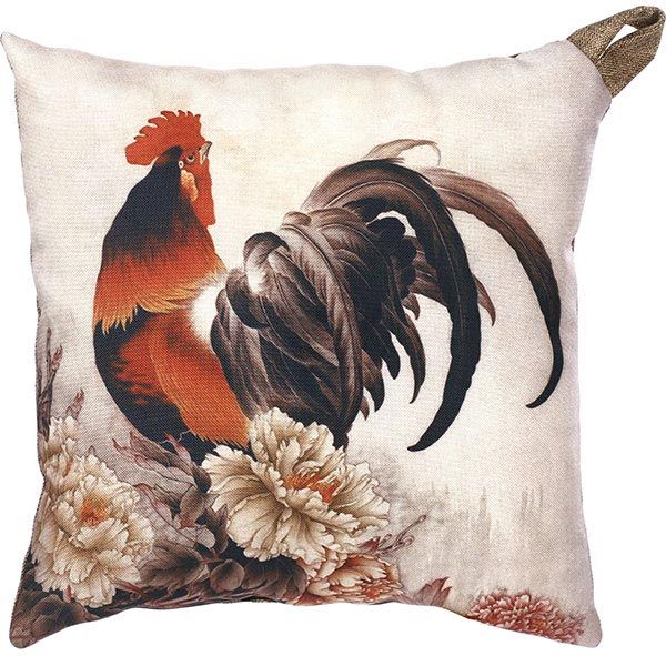 Подушка декоративная Петушок акварель 36x36 см