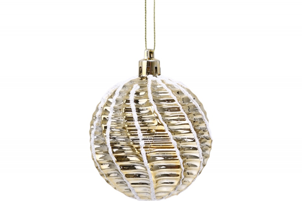 Набор елочных шаров изысканность бело-золотой d 60 мм 30 шт./уп.