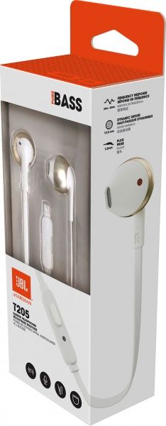 Гарнітура JBL® T205 champagne gold 