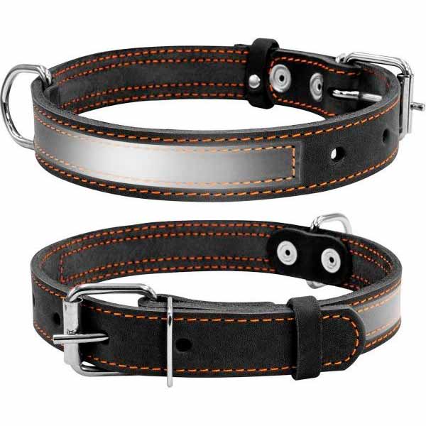Ошейник Collar со светоотражающей лентой 2х32-40 см черный
