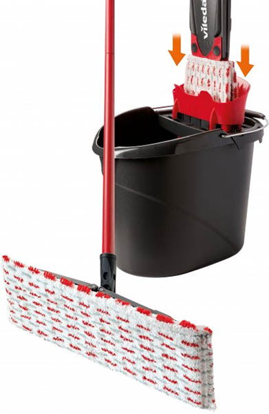 Комплект швабра и ведро с механическим отжимом для уборки Vileda Ultra Max 35 см 