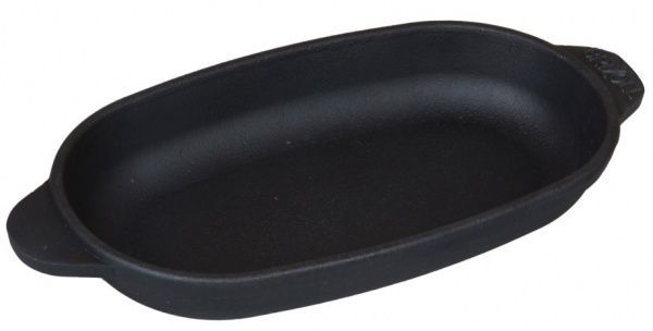 Сковорода чавунна овальна з підставкою 180х100х25 мм HoReCa Brizoll