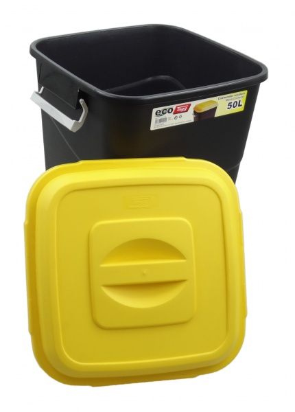 Бак для сміття з кришкою Tayg Eco 75 л 411014_чорно-жовтий