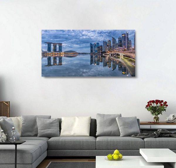 Репродукция Панорама города. Singapore 96x48 см i_96x48_00056 