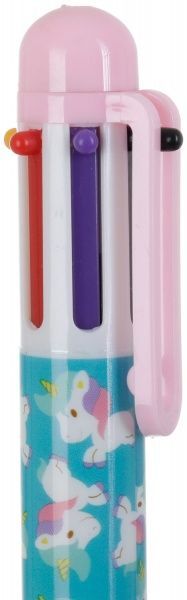 Ручка шариковая Единорог бирюзовый 6 цветов 