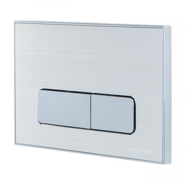 Панель смыва Imprese i7113AP пластиковая, вставка из алюминия, серебро сатин