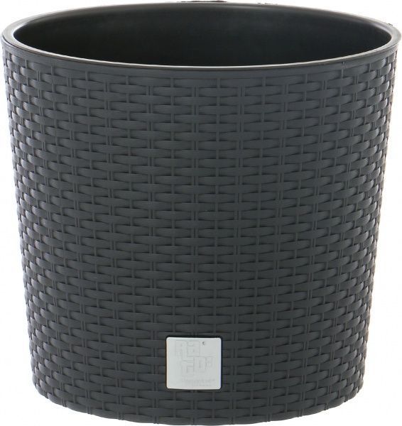 Горшок пластиковый Prosperplast Rato round 2 в 1 круглый 1л антрацит (71998-433) 