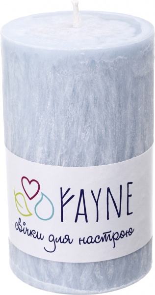 Свічка Циліндр пальмова блакитна 6х10 см ТМ FAYNE