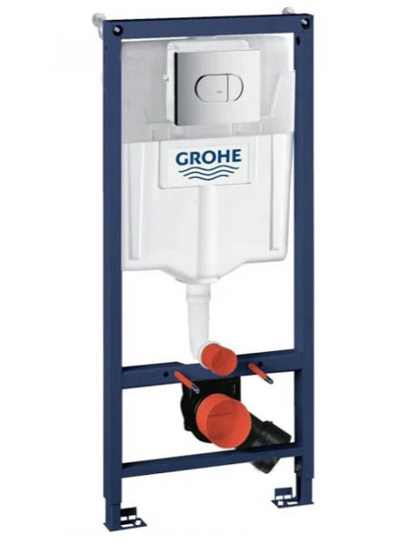 Комплект инсталляции Grohe для подвесного унитаза GROHE Solido 3 в 1 с клавишей Arena Cosmopolitan 38981000Т