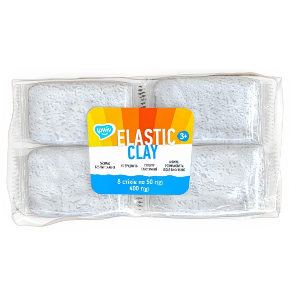 Пластилин легкий Elastic Clay white 400 г Lovin