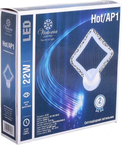 Бра Victoria Lighting LED 1x22 Вт белый Hot/AP1 