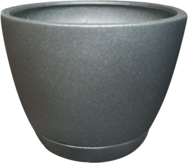 Горщик керамічний Larsan з піддоном Класік круглий 3 л графітовий 