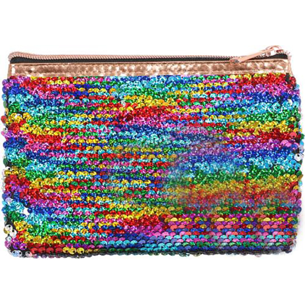Пенал з паєтками Веселка 20x13 см різнокольоровий