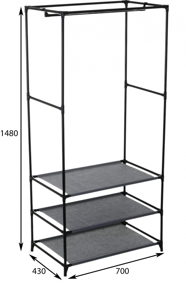Тканинна шафа Sensio GREY 1480х700х430 мм сірий