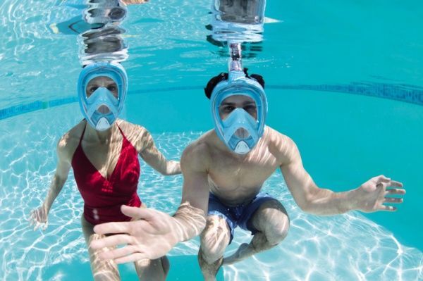 Маска для плавания Bestway Hydro-Swim Seaclear Vista р.S/M голубой