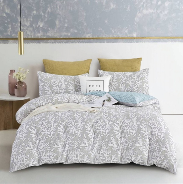 Комплект постільної білизни Ribera 2 сірий із блакитним La Nuit 