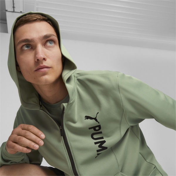 Джемпер Puma PUMA FIT DOUBLE KNIT FZ HOODIE 52388544 р.M зелений