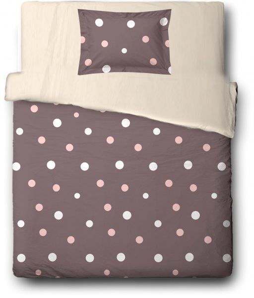 Комплект постільної білизни Playful 1,5 бежево-коричневий Ibodo 