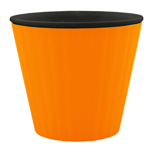 Горщик пластиковий Алеана Ібіс круглий 2,3л помаранчевий із чорним (114036) 