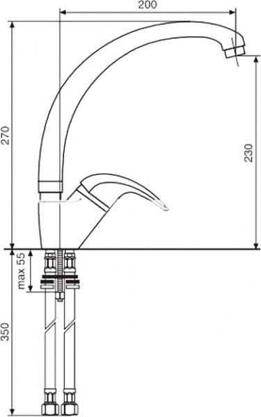 Смеситель для кухни Emmevi Rubinetterie Luxor U 7087R