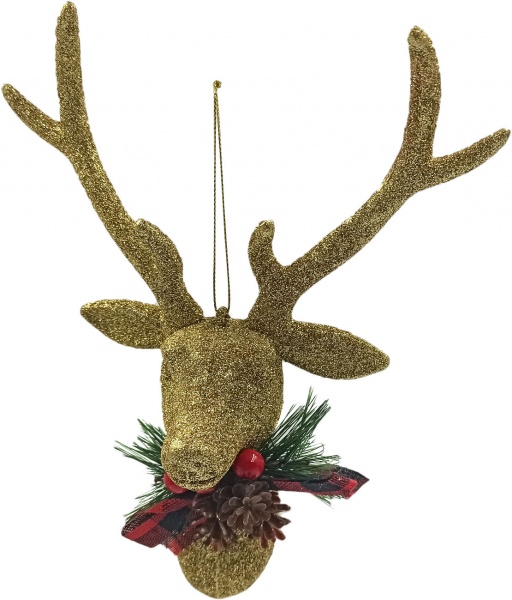 Декоративная подвеска Олень E09009G 19 см золото