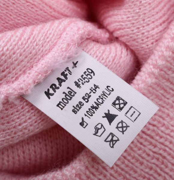 Шапочка детская для девочки Kraft+ арт. 2559 р.52-54 светло-розовый 