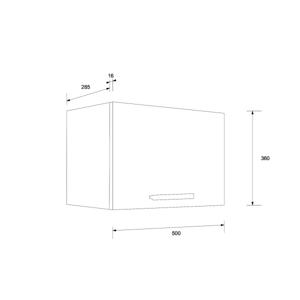 Шафа верхня під витяжку Аліна ВВ 50/36 білий/білий Сокме