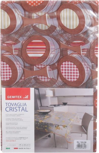 Скатерть Cristal Eco круги 140x180 см коричневый Gemitex 