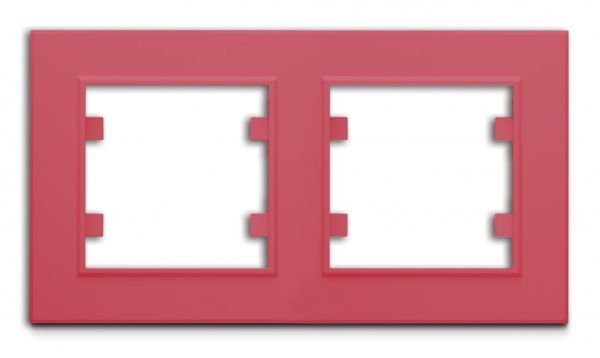Рамка двухместная Makel Karea горизонтальная розовый