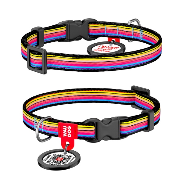 Ошейник WAUDOG Nylon c QR паспортом Линия 1