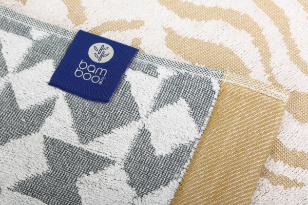 Полотенце махровое Zebra Tiles 50x90 см серый с бежевым Texpol 