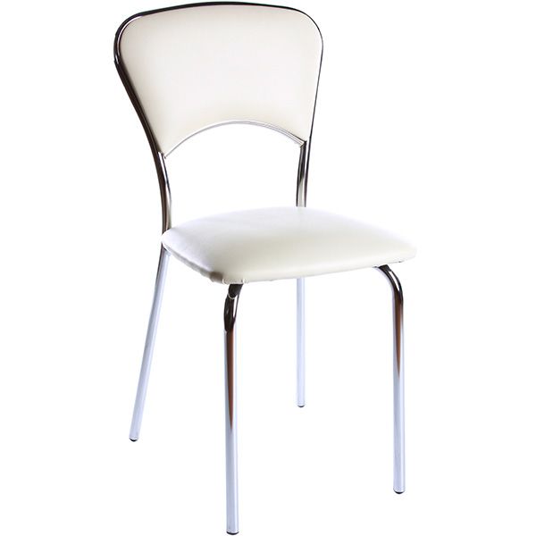 Стул обеденный Nowy Styl Vulkano CHROME PLUS (BOX-2) (CH) V-18 хром/молочный