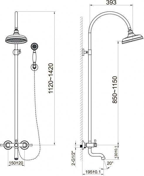 Душевая система Imprese Podzima Zrala ZMK02170809