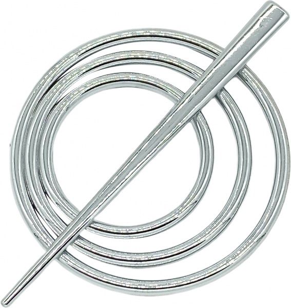 Заколка Круг d90 мм серебро глянец В0004-2 MISLT