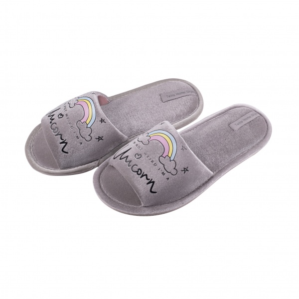 Капці домашні Twins HS-VL велюр р. 36/37 сірий 