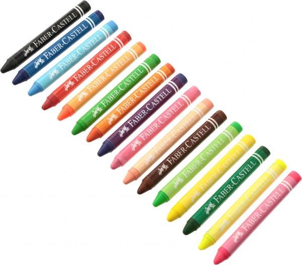 Карандаши цветные восковые (4 флуорисцентные) 75 мм Faber-Castell