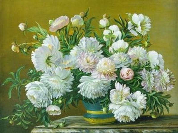 Набір для творчості зі стразами на підрамнику Вишукані півонії 30х40 см Діамантові ручки 