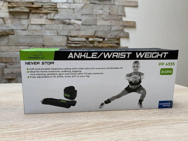 Манжеты-утяжелители PowerPlay 4335 черные 2x1 кг 