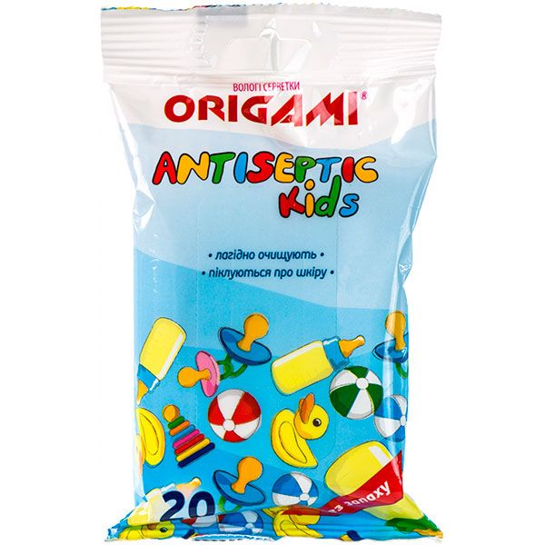 Вологі серветки Origami Antiseptic kids 20 шт.