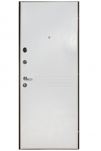 Двері вхідні Revolut Doors В-83 мод. 184 венге сірий горизонт / білий 2050x850 мм ліві