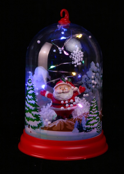Сувенір новорічний з підсвіткою сніговик в колбі ZH-5017 світлодіодна (LED) 14,5 см 