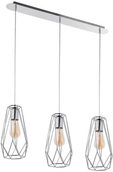 Світильник підвісний TK Lighting LUGO CHROM 3x60 Вт E27 сріблястий 2847 