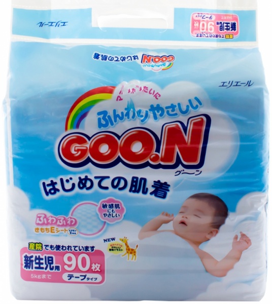 Подгузники Goon S 0-5 кг унисекс 90 шт.