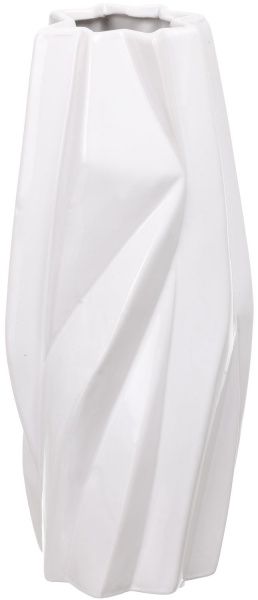 Ваза керамическая белая Crystal 13х13х30 см