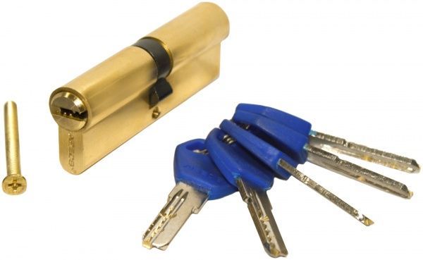 Циліндр Apecs EM-90-G (CIS) 45x45 ключ-ключ 90 мм жовтий